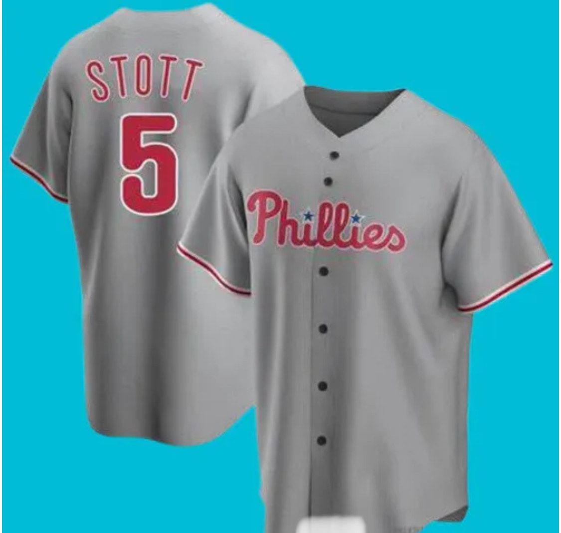 2024 MLB Men Philadelphia Phillies #5 Stott Nike grey Home Limited Player Jersey-0